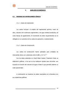 5.1.1 Costos de tratamiento 5.1.2 Costos de Construcción Con los