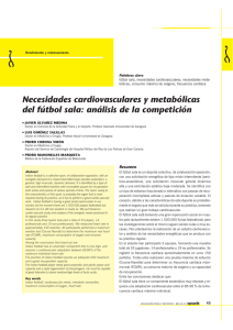 Necesidades cardiovasculares y metabólicas del fútbol sala