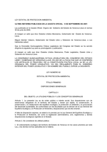 LEY ESTATAL DE PROTECCION AMBIENTAL ULTIMA REFORMA