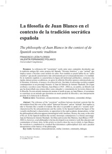 La filosofía de Juan Blanco en el contexto de la tradición socrática