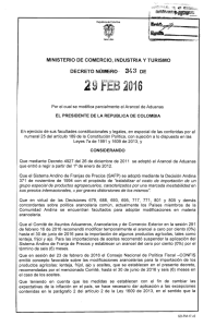 Decreto 343 del 29 de febrero de 2016