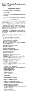 Cesan al Presidente Provisional de la