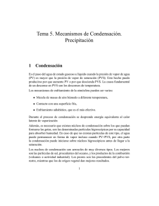 Tema 5. Mecanismos de Condensación. Precipitación