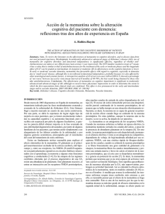 Acción de la memantina sobre la alteración cognitiva del paciente