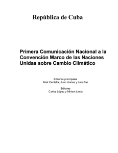 República de Cuba Primera Comunicación Nacional a la