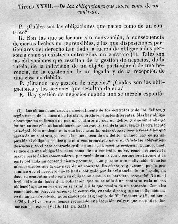 TÍTiiLO XXVII.—De Las Obligaciones Que Nacen Como De Un Contrato