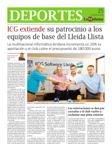 ICG extiende su patrocinio a los equipos de base del Lleida Llista