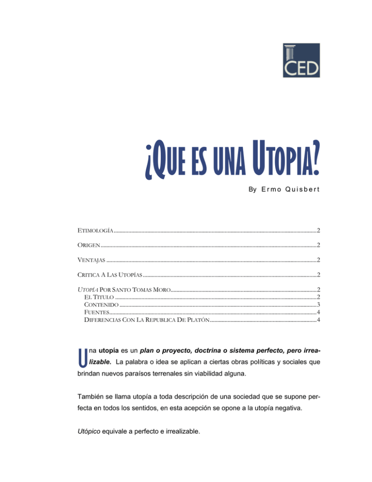 ¿que es una utopia?