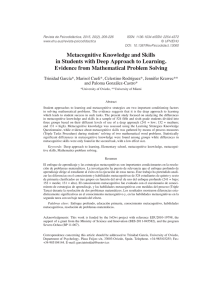 Metacognitive Knowledge and Skills in Students with Deep