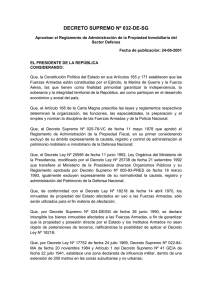 Decreto Propiedad Inmobiliaria Sector Defensa Per&uacute;