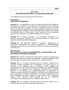 Jujuy LEY 5.107 DE ATENCIÓN INTEGRAL A LA VIOLENCIA