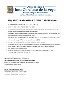 REQUISITOS PARA OPTAR EL TITULO PROFESIONAL.
