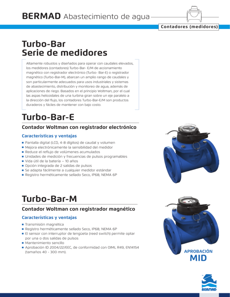 TurboBar Serie de medidores TurboBarE TurboBarM