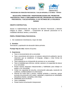 Convocatoria Promotores PAPSIVI - Gobernación del Valle del Cauca