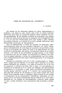 FASES DE OCUPACION DEL YACIMIENTO C. OLARIA Del estudio