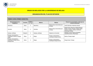 GRADO EN BIOLOGÍA POR LA UNIVERSIDAD DE MÁLAGA