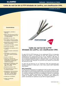 Cable de red Cat 6A U/FTP blindado de LanPro, con clasificación