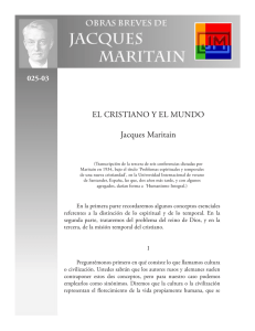 EL CRISTIANO Y EL MUNDO Jacques Maritain