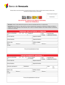 Descargue planilla para solicitar su tarjeta de crédito adicional