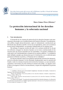 La protección internacional de los derechos humanos y la