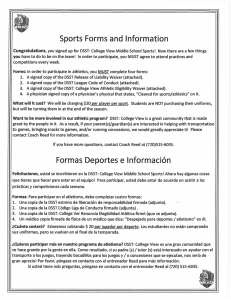 Sports Forms and information