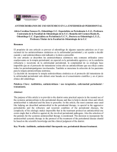 Antimicrobianos de uso sistémico en la enfermedad periodontal.