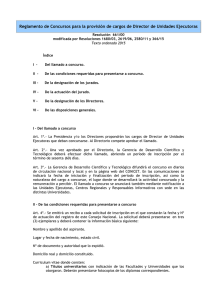 Reglamento de Concursos para la provisión de cargos de Director