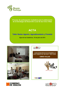 ACTA Taller Sector Agrario, Agroalimentario y Forestal