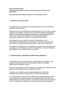 Carta de Atenas - Direção Geral do Património Cultural