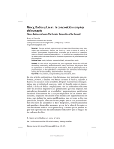 Nancy, Badiou y Lacan: la composición compleja del concepto