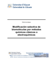 Modificación selectiva de biomoléculas por métodos químicos