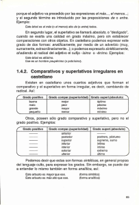 1.4.2. Comparativos y superlativos irregulares en castellano