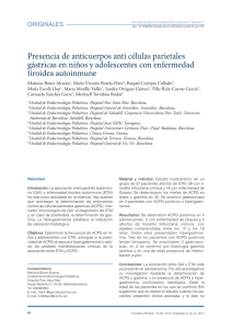 Presencia de anticuerpos anti células parietales gástricas en niños
