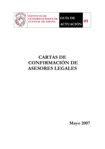 CARTAS DE CONFIRMACIÓN DE ASESORES LEGALES