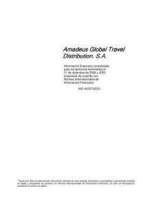 Amadeus Global Travel Amadeus Global Travel D istribution D