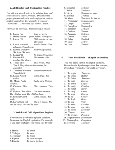 2. AR Regular Verb Conjugation Practice You will