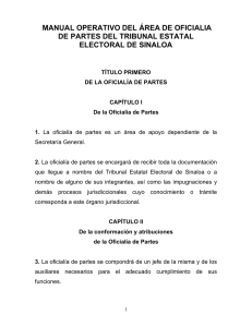Manual Oficialía de Partes - Tribunal Electoral de Sinaloa