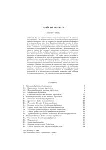TEORÍA DE MODELOS Contents 1. Sistemas algebraicos