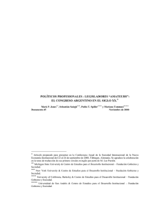 políticos profesionales - legisladores “amateurs”: el congreso