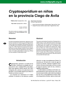 Cryptosporidium en niños en la provincia Ciego de