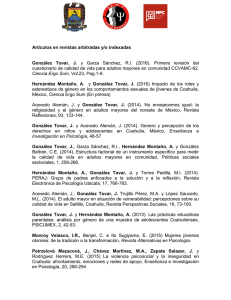 Artículos en revistas arbitradas y/o indexadas González Tovar, J. y