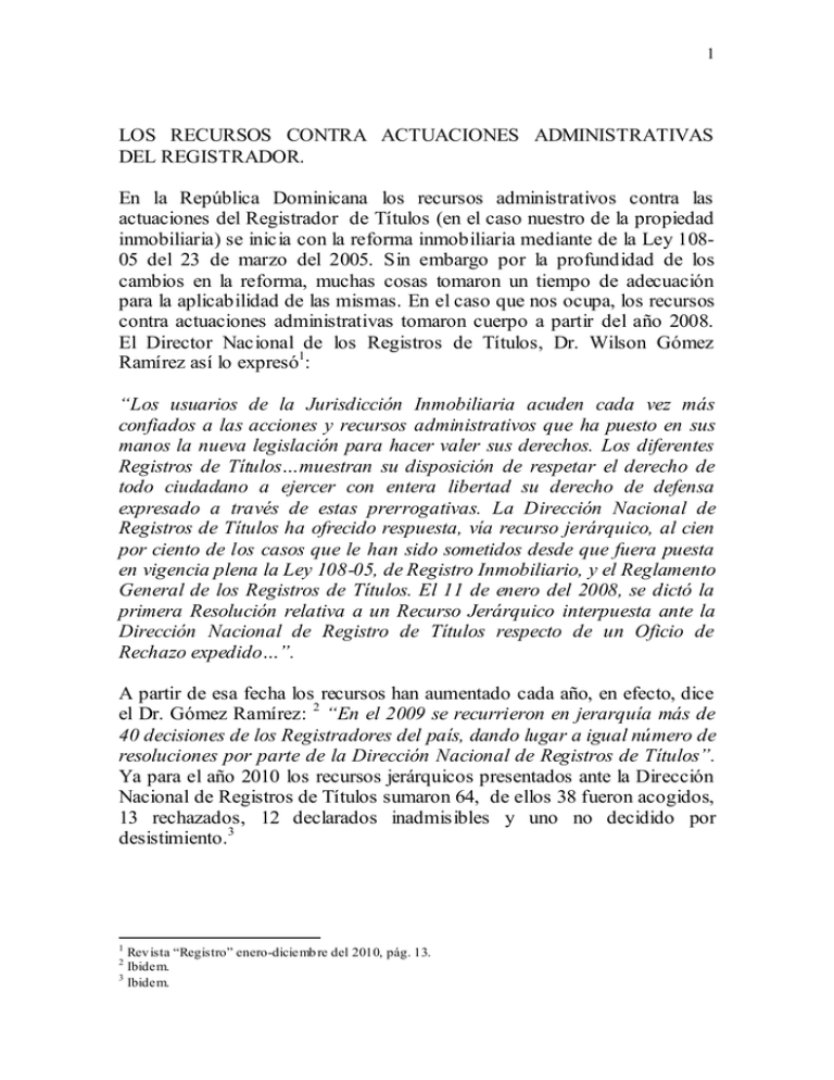 LOS RECURSOS CONTRA ACTUACIONES ADMINISTRATIVAS