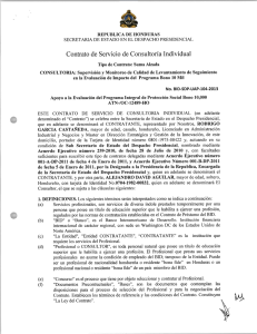 Contrato de Servicio de Consultoría Individual (f) "Documentos