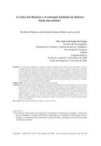 La ética del discurso y el concepto kantiano de deberes hacia uno