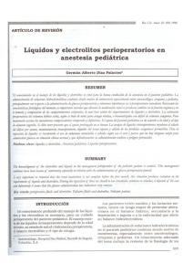 Líquidos y electrolitos perioperatorios en anestesia pediátrica