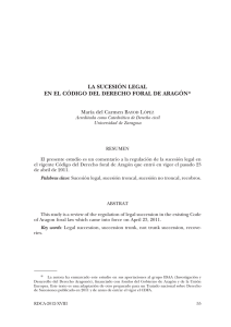 2. La sucesión legal en el Código del Derecho Foral de Aragón, por