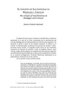 The concept of inauthenticity in Heidegger and Cortazar