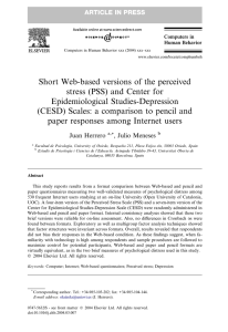Short Web-based versions of the perceived stress (PSS