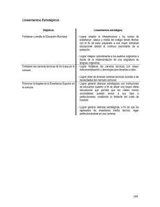 169 Lineamientos Estratégicos. Objetivos Lineamientos estratégico