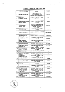 CONVOCATORIA N° 006-2010-CNM